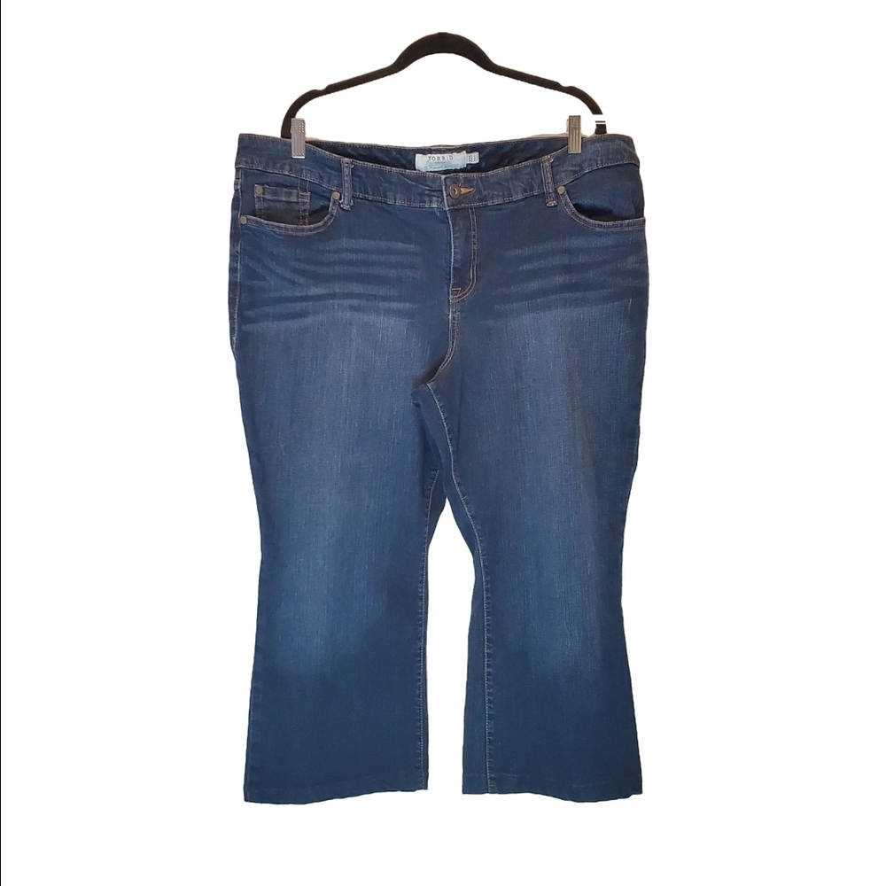 Torrid Blue Flare Cropped Jeans Size 22S